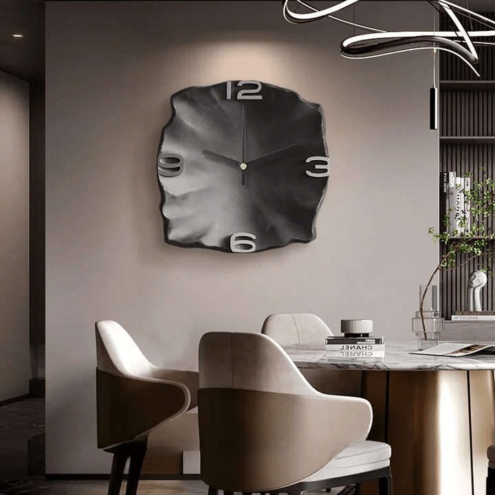 STONEAURA – Modern Sandstone Wall Clock with 3D Relief &amp; Silent Quartz Technology