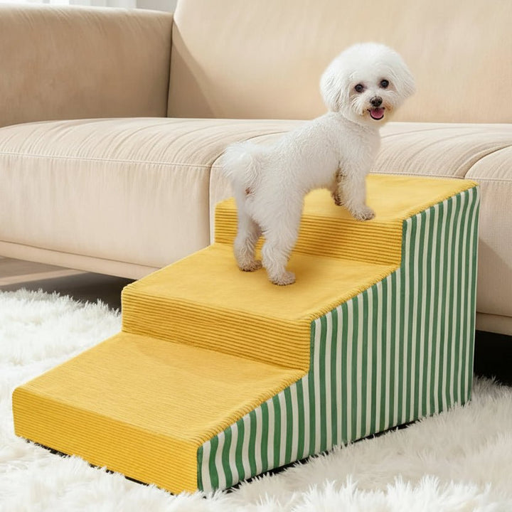 Supportive Foam Dog Stairs with Gentle Incline and Secure Grip