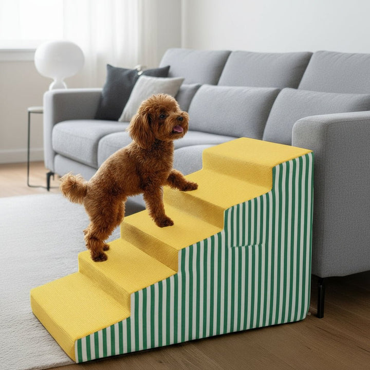Supportive Foam Dog Stairs with Gentle Incline and Secure Grip