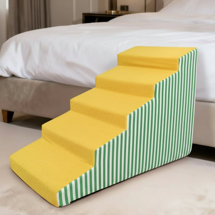Supportive Foam Dog Stairs with Gentle Incline and Secure Grip
