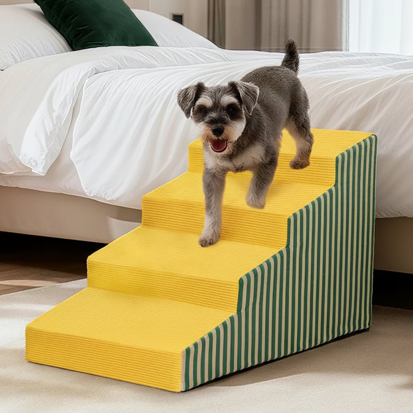 Supportive Foam Dog Stairs with Gentle Incline and Secure Grip