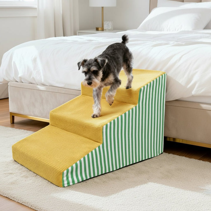 Supportive Foam Dog Stairs with Gentle Incline and Secure Grip