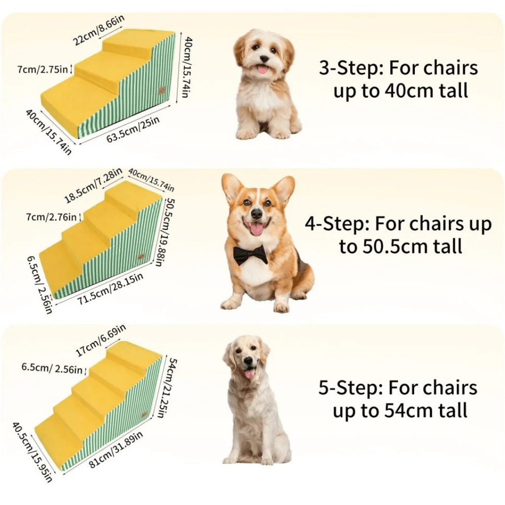 Supportive Foam Dog Stairs with Gentle Incline and Secure Grip