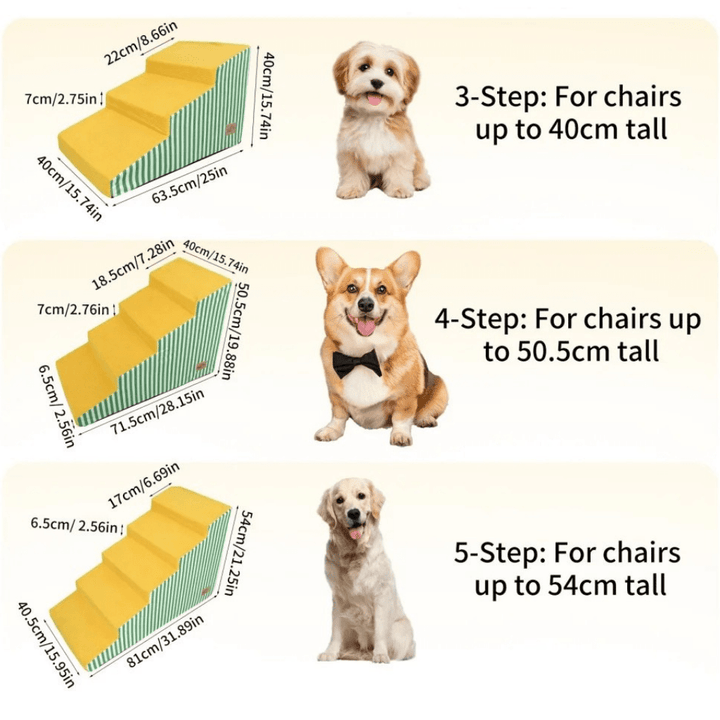 Supportive Foam Dog Stairs with Gentle Incline and Secure Grip