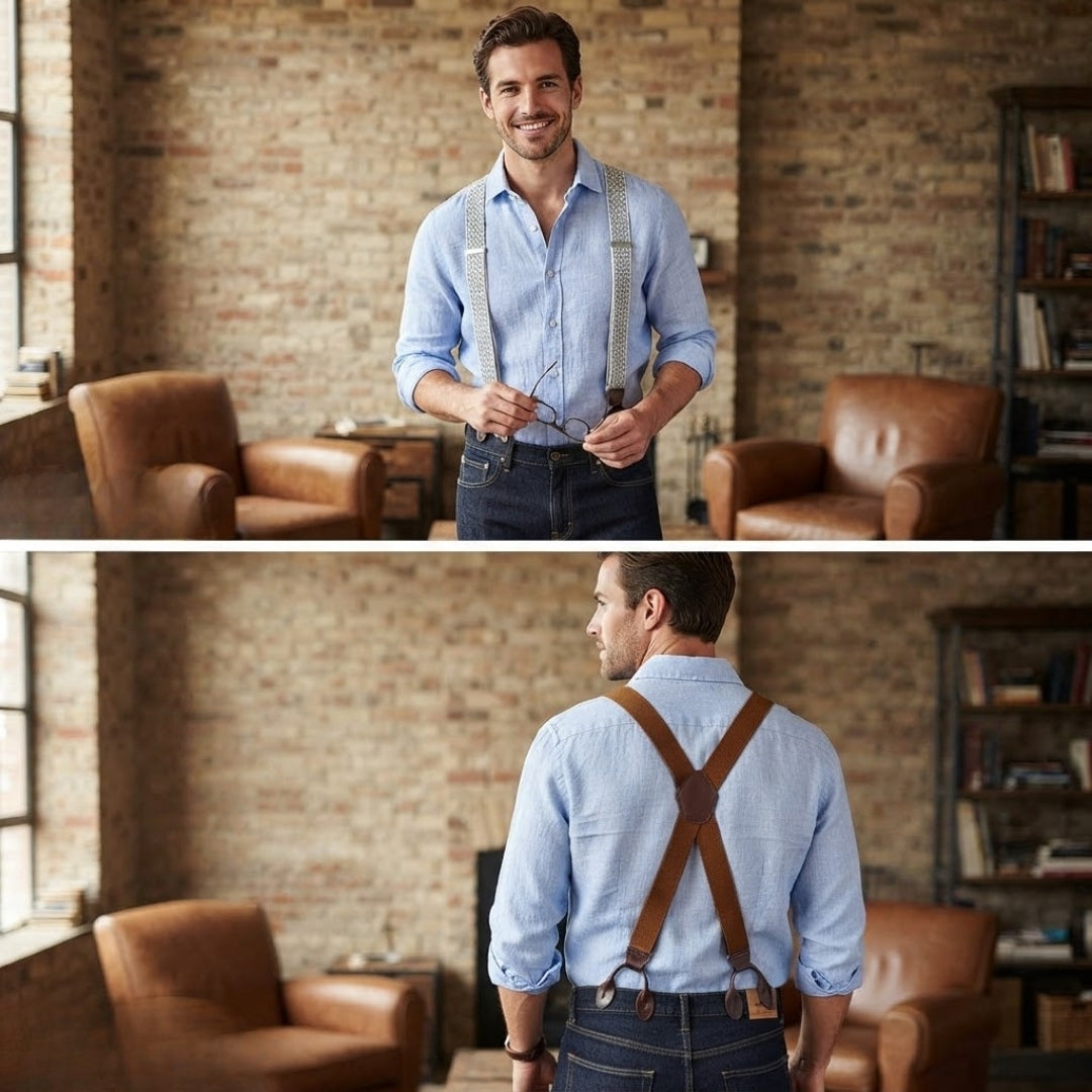 Suspenders - Adjustable 6-Hole Elastic Straps