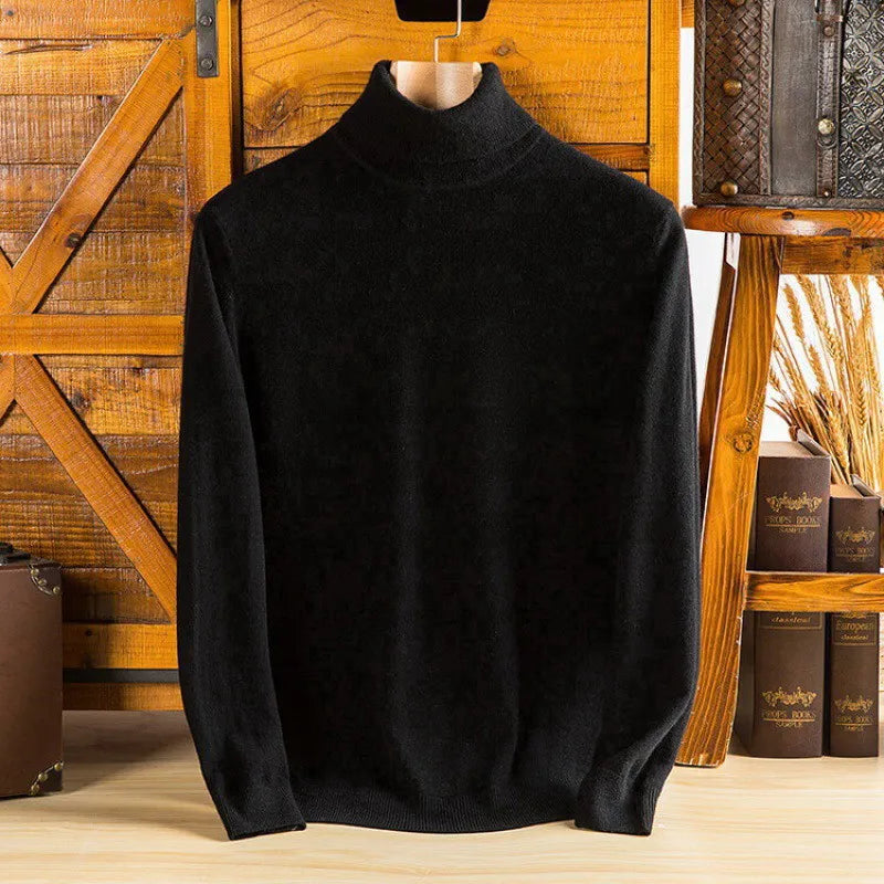 Sylvara 100% Pure Cashmere Turtleneck Sweater for Men