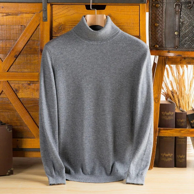 Sylvara 100% Pure Cashmere Turtleneck Sweater for Men