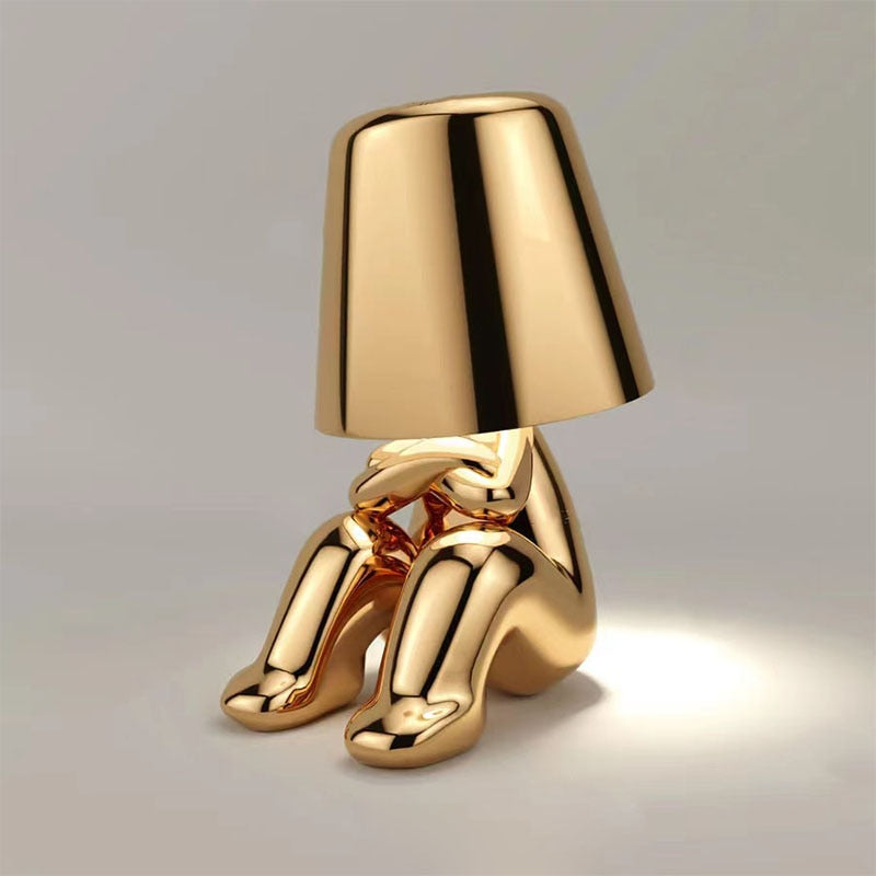 Table lamp with timeless design and gentle light emission