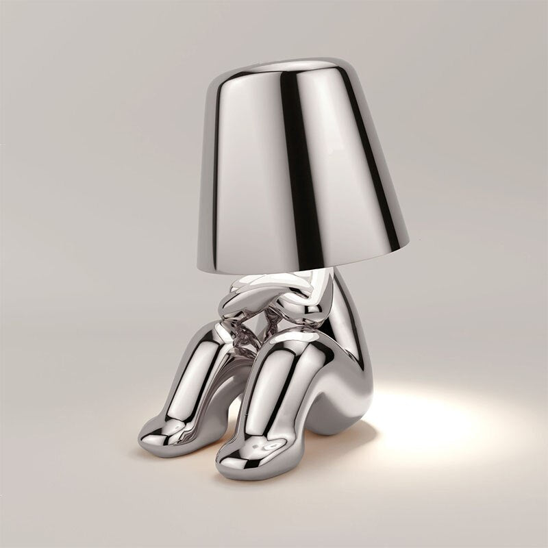 Table lamp with timeless design and gentle light emission