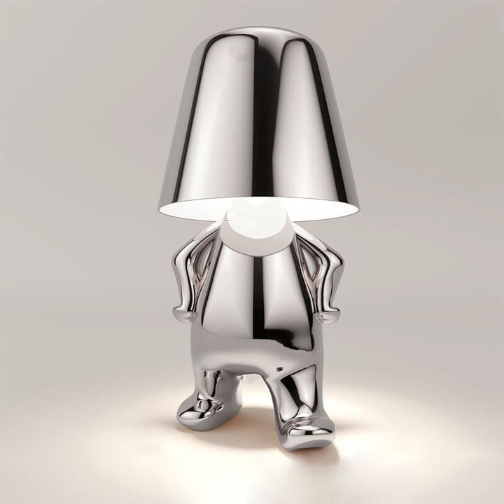 Table lamp with timeless design and gentle light emission