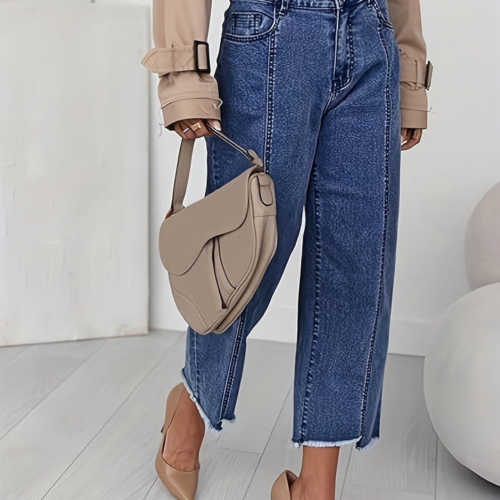 Tailored Cropped Straight-Leg Jeans