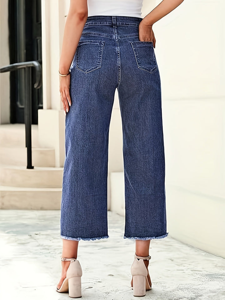 Tailored Cropped Straight-Leg Jeans