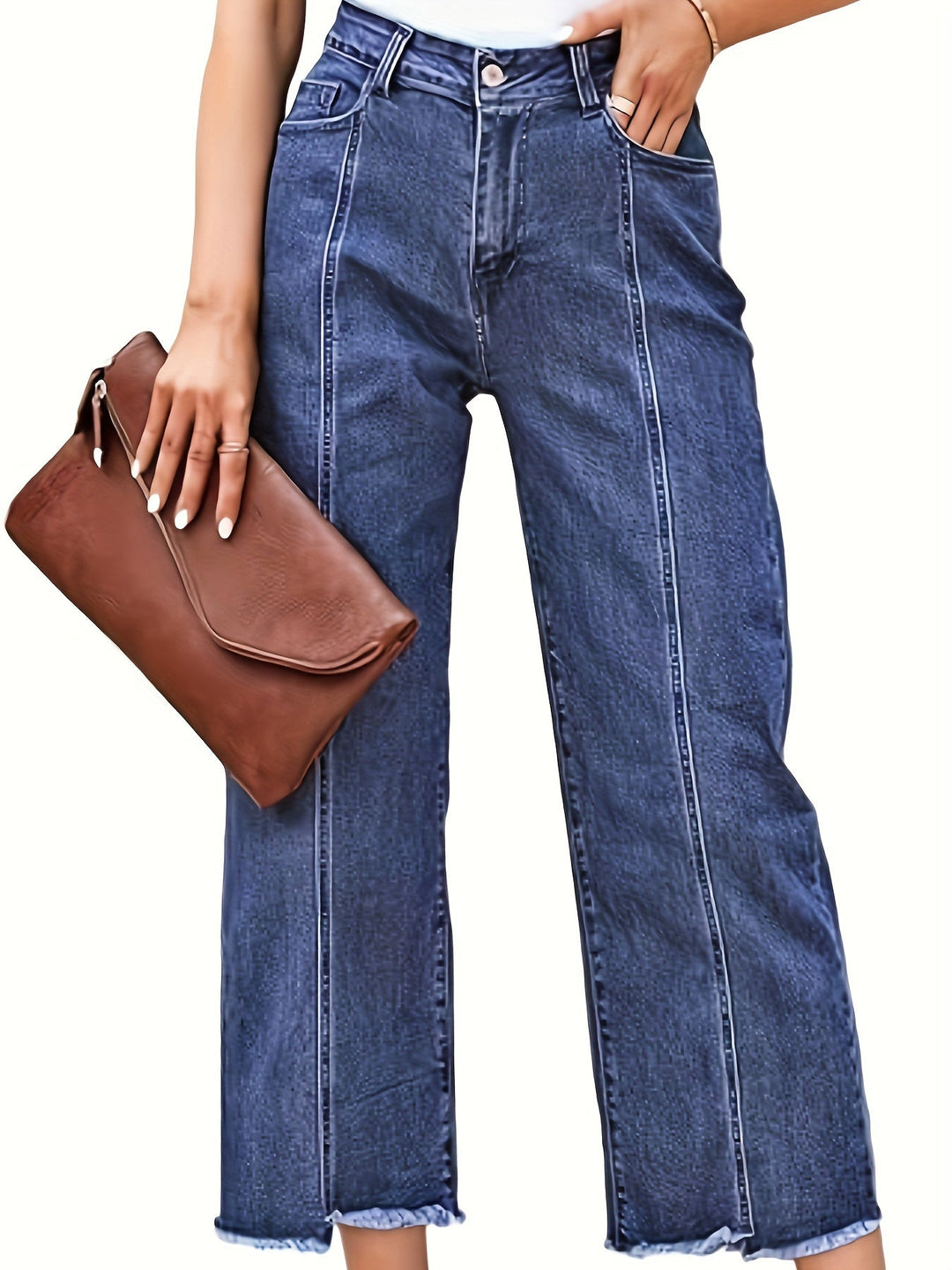 Tailored Cropped Straight-Leg Jeans
