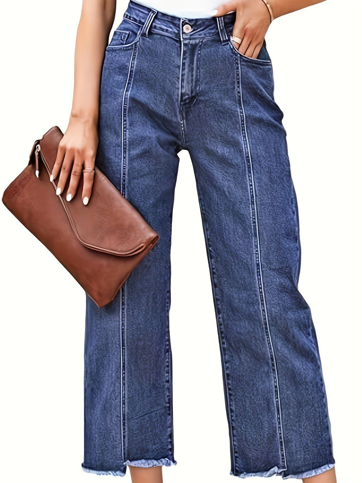 Tailored Cropped Straight-Leg Jeans