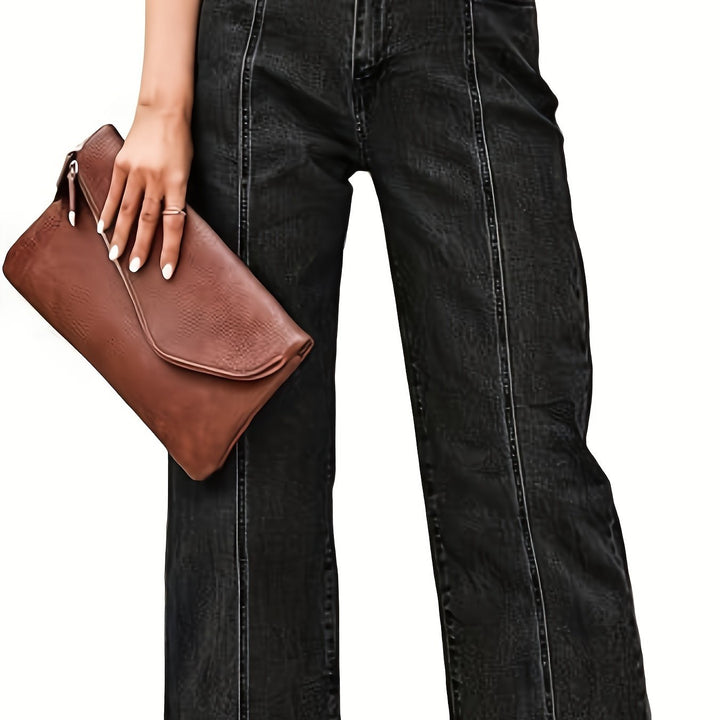 Tailored Cropped Straight-Leg Jeans