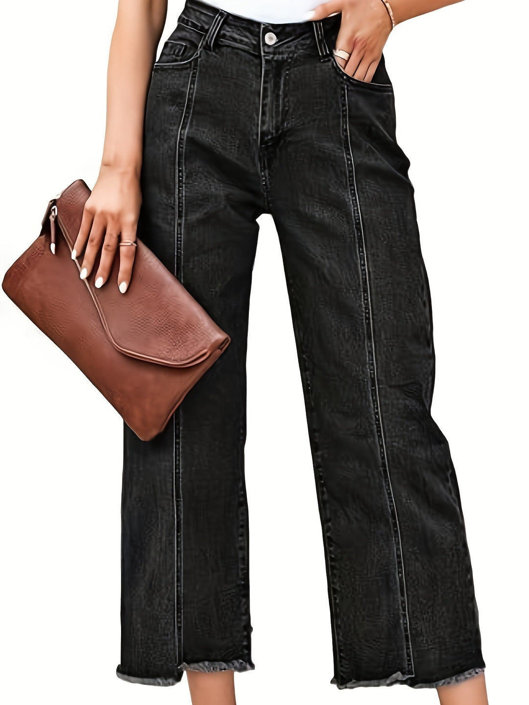 Tailored Cropped Straight-Leg Jeans