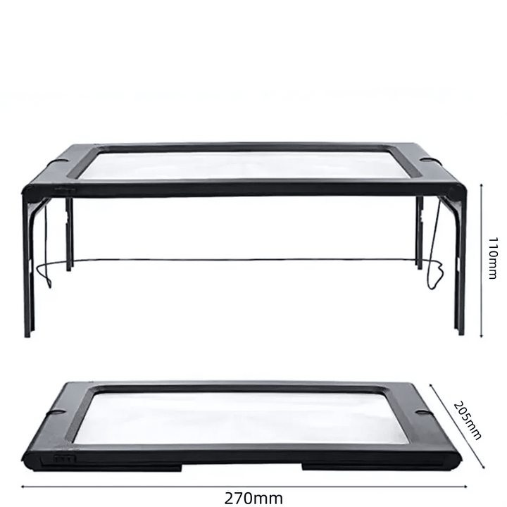 TEXTDESK – Foldable 3x Table Magnifier with LED Lighting for Hands-Free Reading