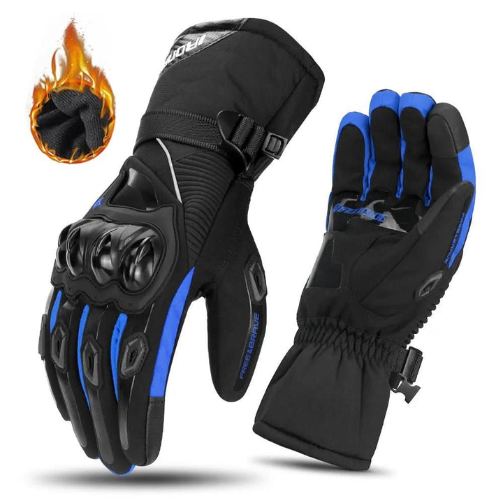 THERMOGRIP Moto Gloves - Waterproof winter motorbike gloves with 3-layer insulation &amp; carbon fibre protection