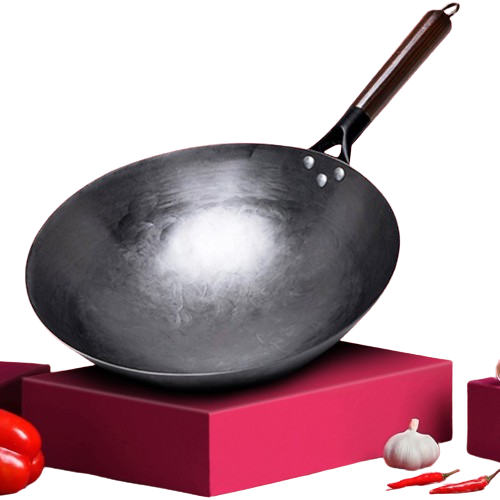 Traditional Hand-Forged Iron Wok Pan