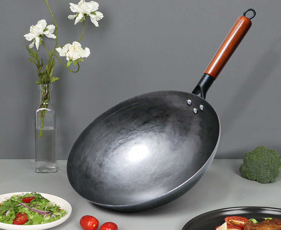 Traditional Hand-Forged Iron Wok Pan
