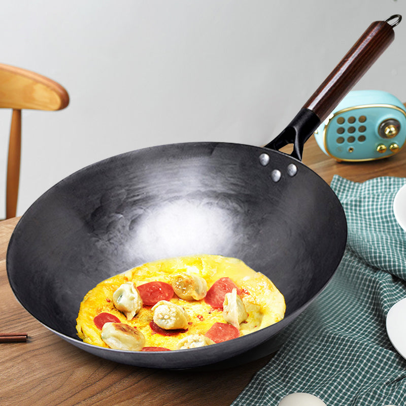 Traditional Hand-Forged Iron Wok Pan
