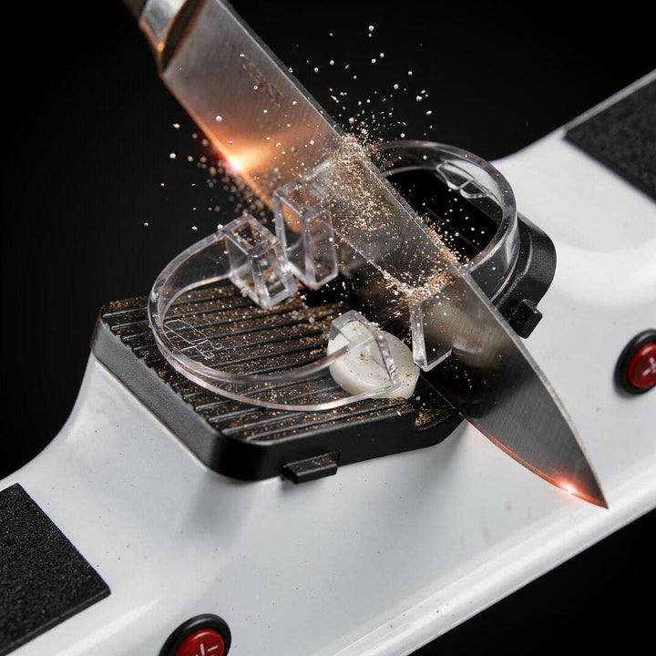 Two-Stage Knife Sharpener with Safe Guide Slots