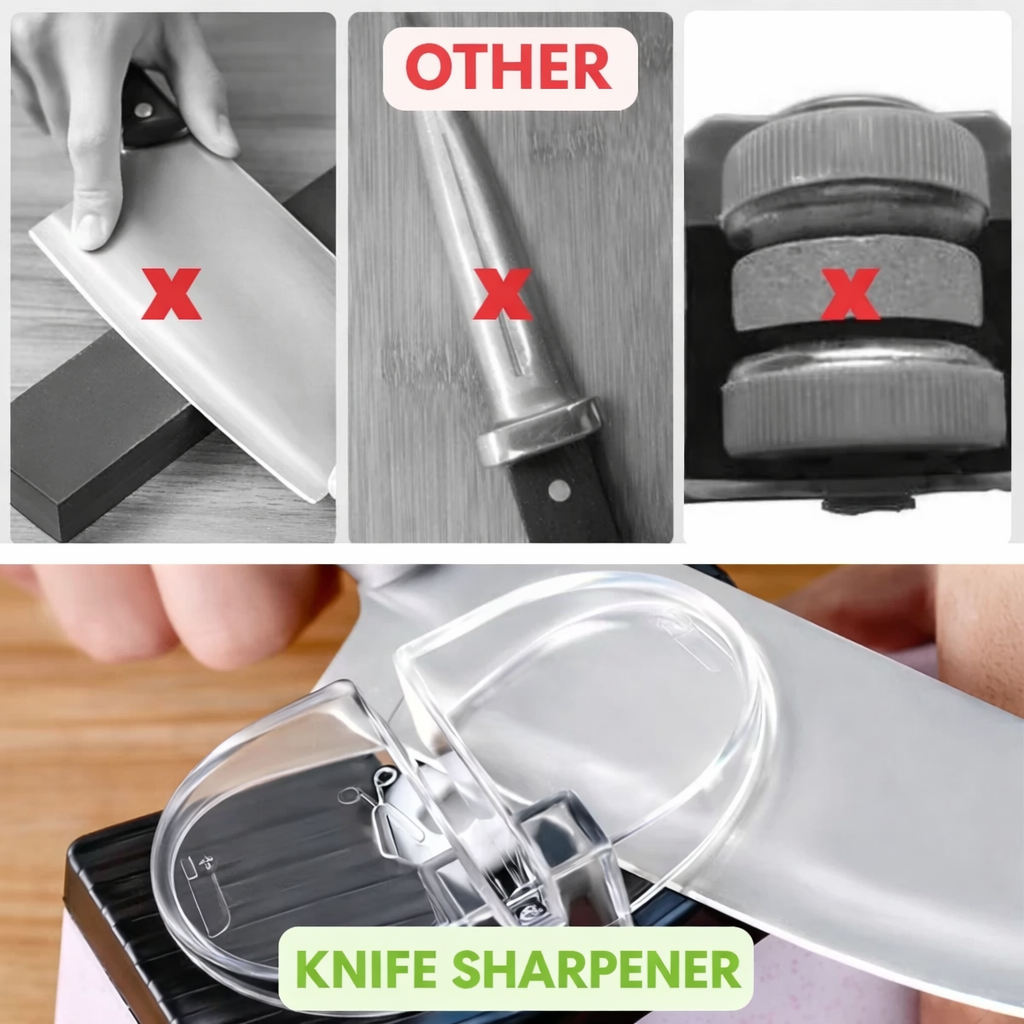 Two-Stage Knife Sharpener with Safe Guide Slots