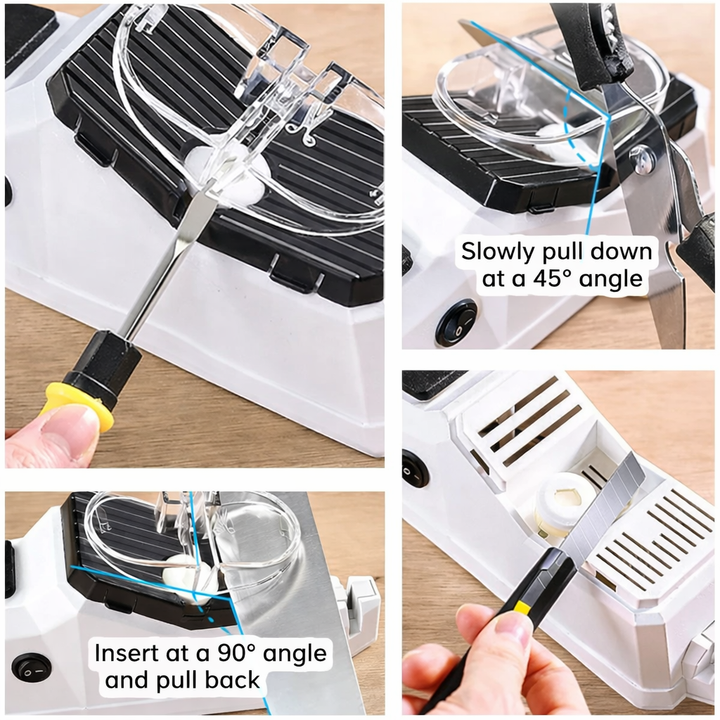 Two-Stage Knife Sharpener with Safe Guide Slots