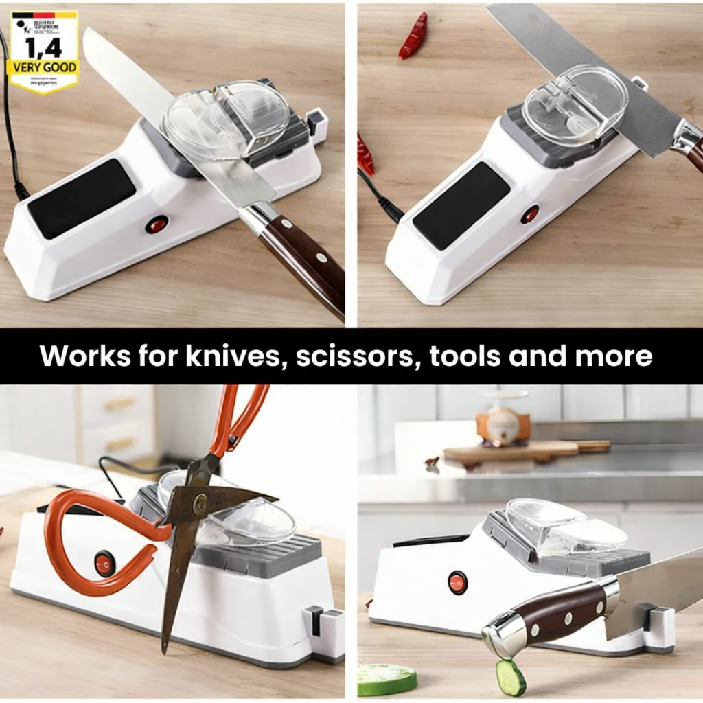 Two-Stage Knife Sharpener with Safe Guide Slots