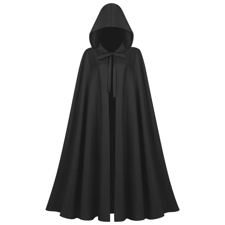 Unisex Long Hooded Cloak in Water-Repellent Polyester with Full Circle Cut and Drawstring