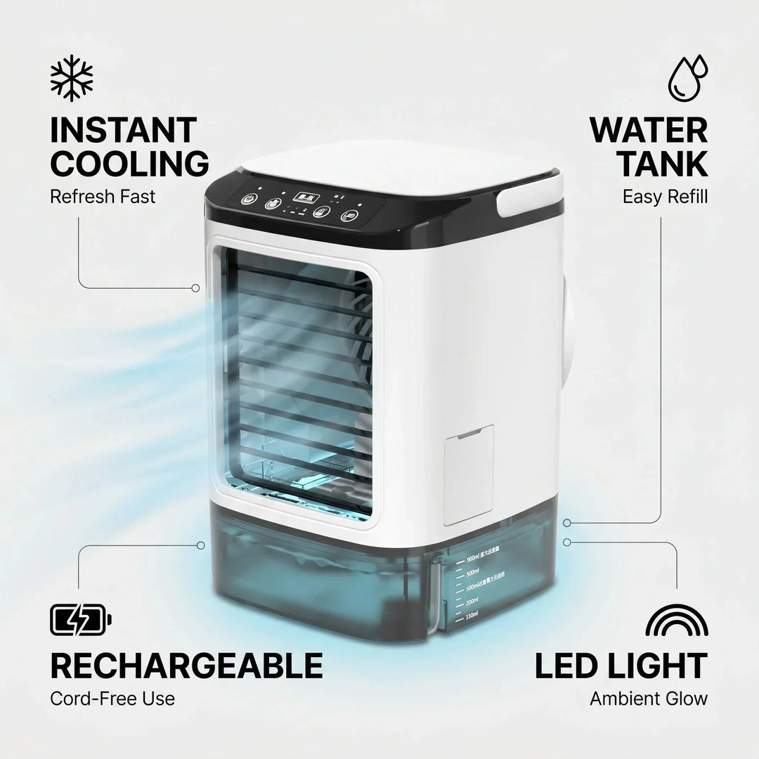 Unisex Portable Air Conditioner Fan with Ice Box