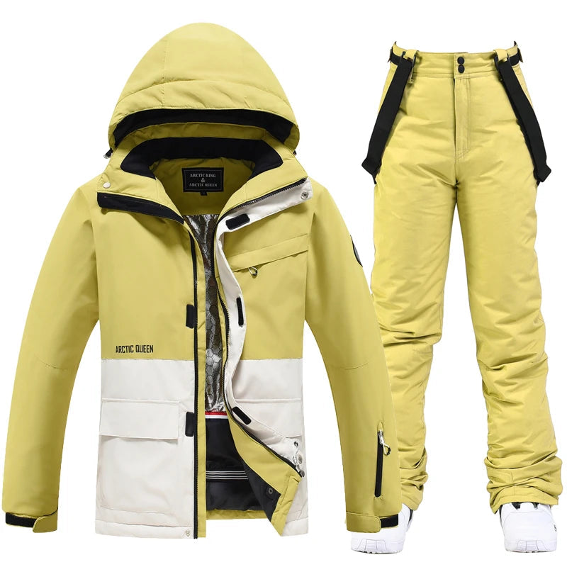 Unisex Waterproof Winter Ski Jacket and Pants Set -30°C Warmth