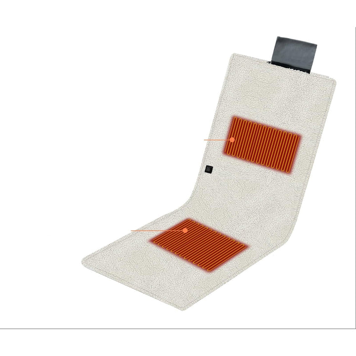 USB-Powered Sherpa Fleece Heated Seat Cushion and Desk Chair Pad with Dual Zones and Ties