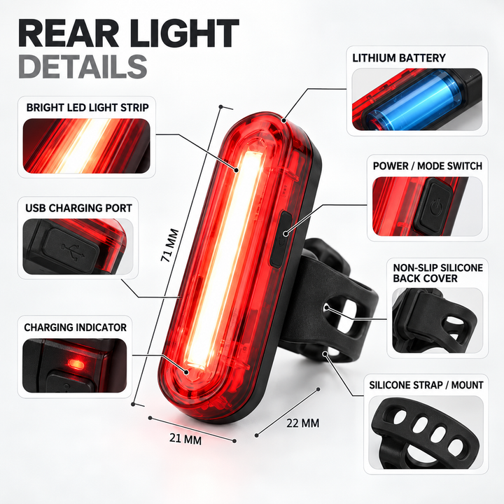 USB Rechargeable Bicycle Lights