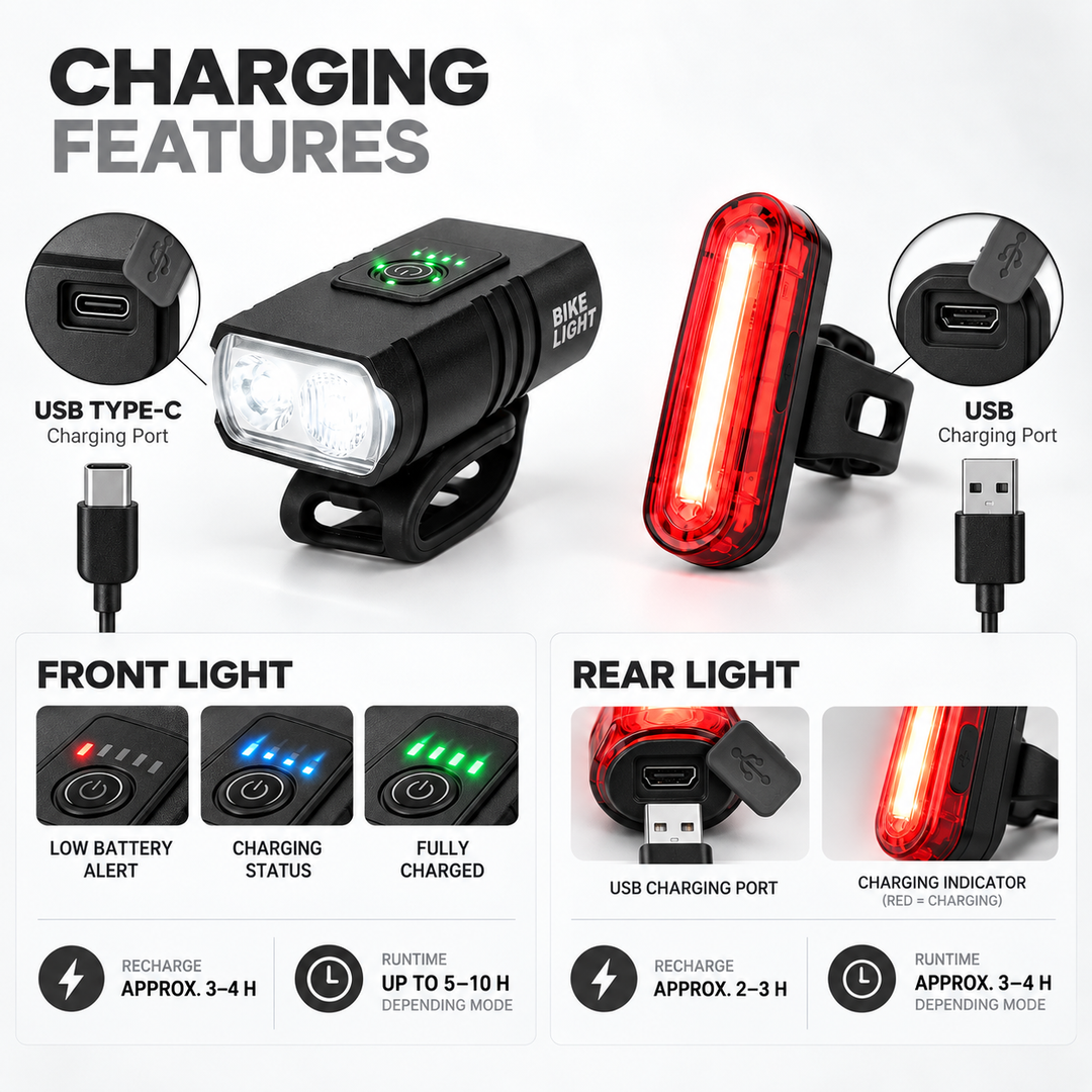 USB Rechargeable Bicycle Lights