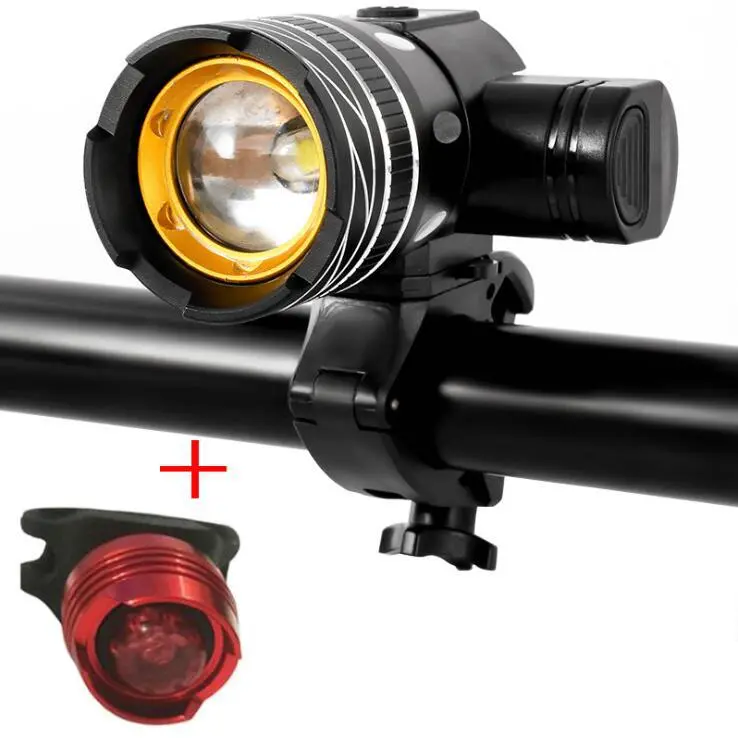 USB Rechargeable LED Bicycle Headlight and Taillight Set for Road and Mountain Bikes