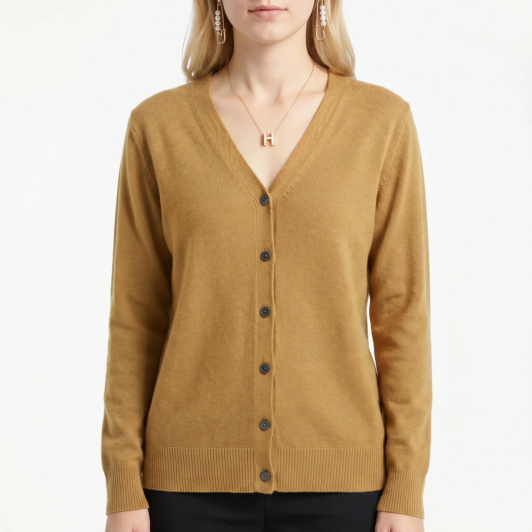 V-Neck Buttoned Cardigan