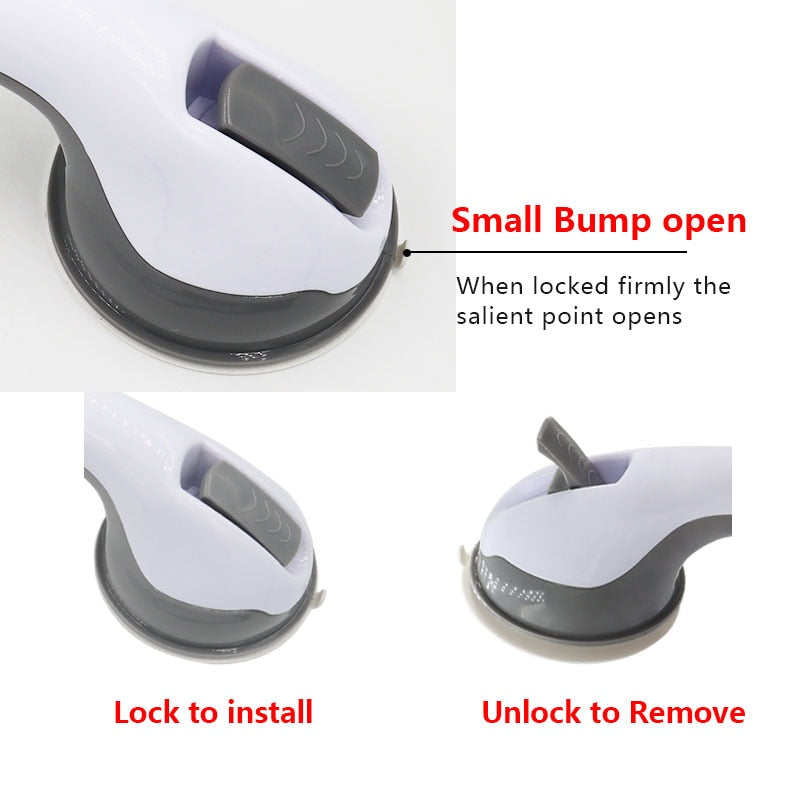 Vacuum Suction Cup Grab Bar – Non-Slip, for Bathroom, Shower and Toilet