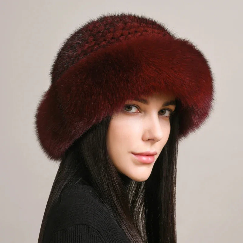 Vellara Mink Fur Hat Luxe Winter Accessory for Cozy Warmth