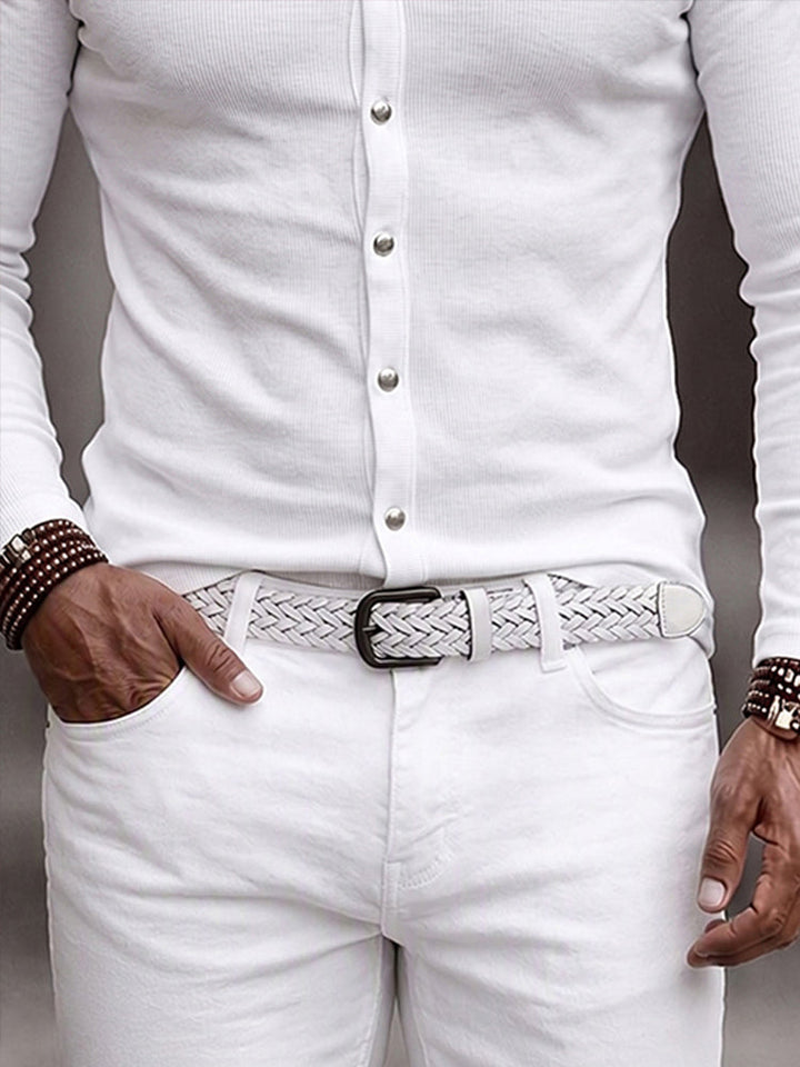 Versatile Simple Knit Button-Up Shirt