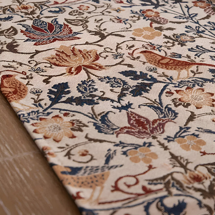 Vintage Floral &amp; Bird Jacquard Table Runner