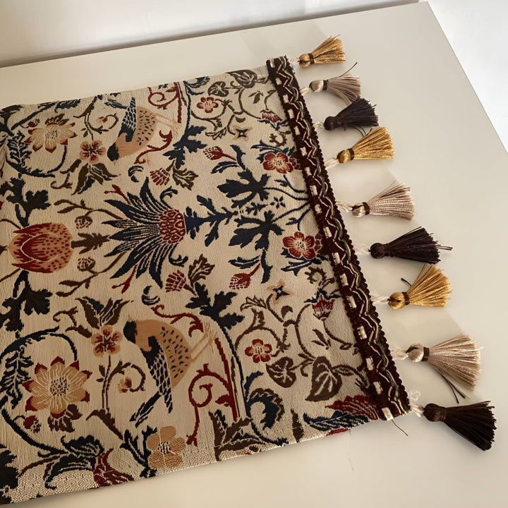 Vintage Floral &amp; Bird Jacquard Table Runner