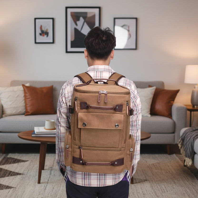 VINTAGECANVAS Backpack – Stylish &amp; Functional with Laptop Compartment for Everyday Use &amp; Adventure