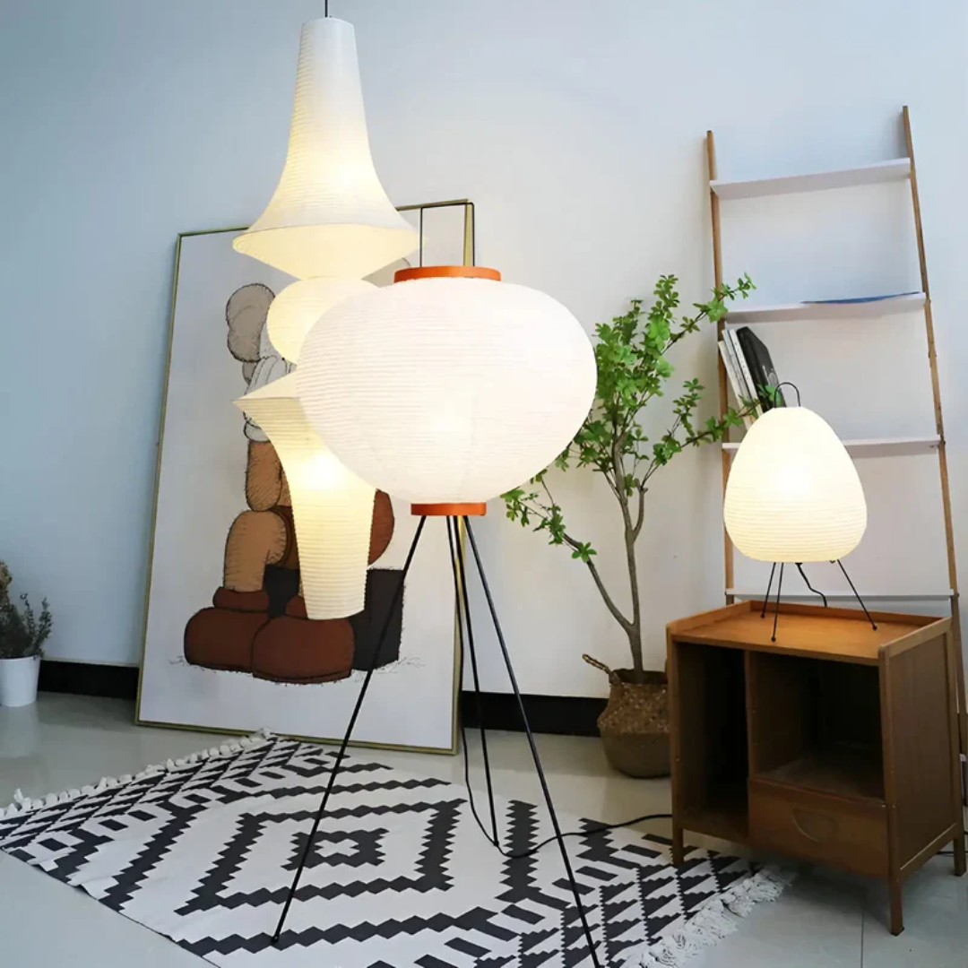 Wabi-Sabi Rice Paper LED Floor Lamp