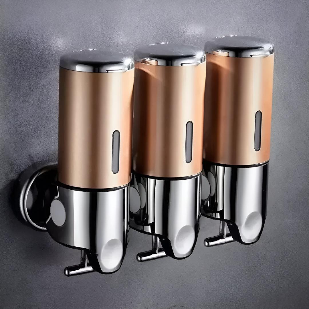 Sleek Wall-Mounted Brass Soap Dispenser – Suitable for Bathroom and Kitchen
