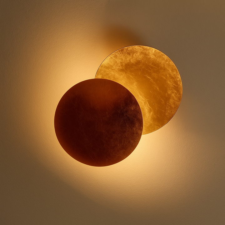 Wall Sconce - Modern Scandinavian Art in the Shape of an Eclipse.