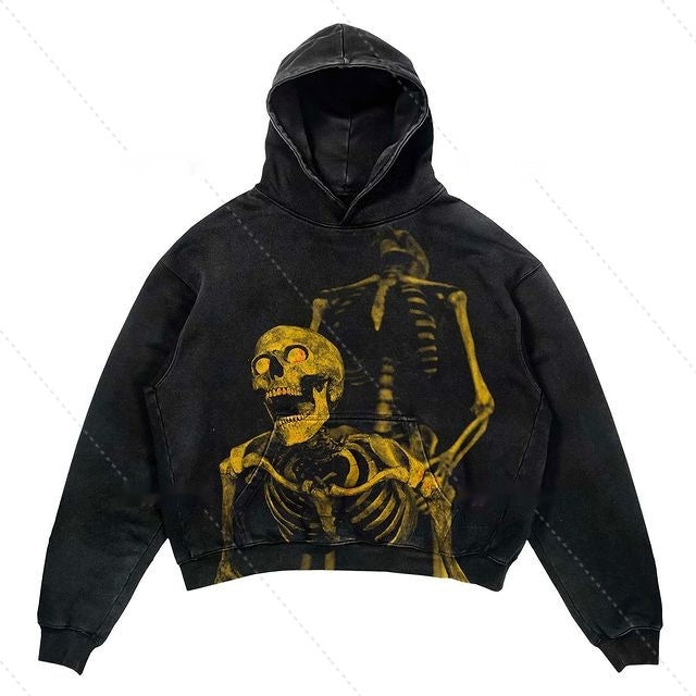 Warm Relaxed Cropped Pullover Hoodie - Polyester Streetwear