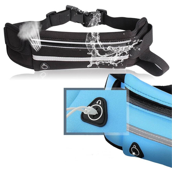Water-Resistant Running Waist Belt – 1+1 FREE Fitness &amp; Travel Storage Pack