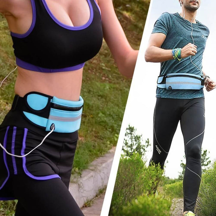 Water-Resistant Running Waist Belt – 1+1 FREE Fitness &amp; Travel Storage Pack