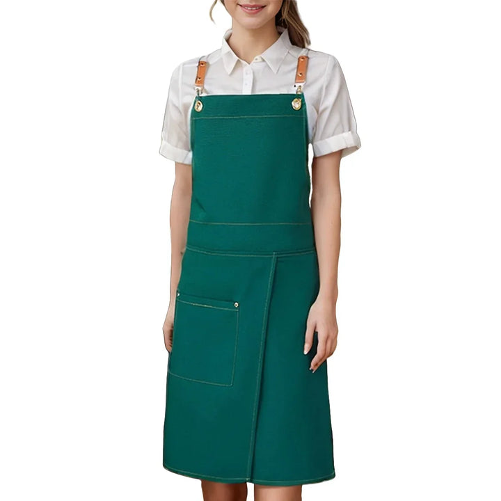 Waterproof Canvas Apron with Pockets and Split-Leg Design
